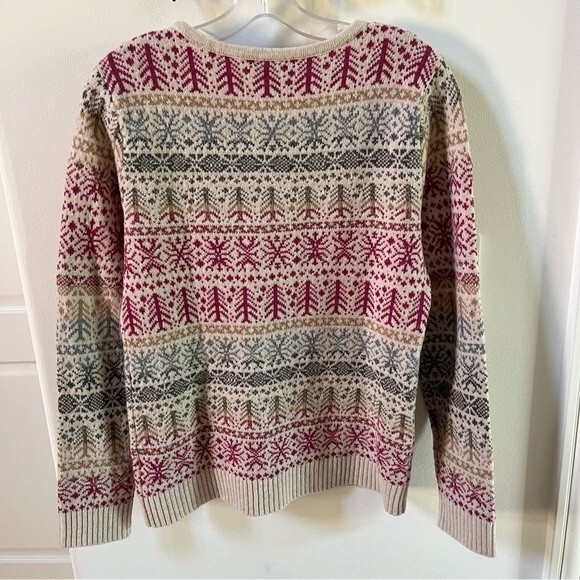 Garnet Hill Merino Wool Fairisle Round Neck Sweater M NWOT - Picture 11 of 12